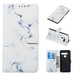 Colored Drawing Marble Pattern Horizontal Flip PU Leather Case with Holder & Card Slots & Wallet For LG G8 ThinQ / G8(White)
