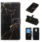 Colored Drawing Marble Pattern Horizontal Flip PU Leather Case with Holder & Card Slots & Wallet For LG Stylo 5(Black Gold)