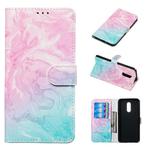 Colored Drawing Marble Pattern Horizontal Flip PU Leather Case with Holder & Card Slots & Wallet For LG Stylo 5(Pink Green)