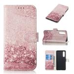 Colored Drawing Marble Pattern Horizontal Flip PU Leather Case with Holder & Card Slots & Wallet For Huawei P30(Rose Gold)