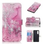 Colored Drawing Marble Pattern Horizontal Flip PU Leather Case with Holder & Card Slots & Wallet For Huawei P30(Seawater)