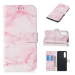 Colored Drawing Marble Pattern Horizontal Flip PU Leather Case with Holder & Card Slots & Wallet For Huawei P30(Pink)