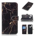 Colored Drawing Marble Pattern Horizontal Flip PU Leather Case with Holder & Card Slots & Wallet For Huawei Honor 10 Lite(Black Gold)