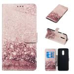 Colored Drawing Marble Pattern Horizontal Flip PU Leather Case with Holder & Card Slots & Wallet For OnePlus 7(Rose Gold)