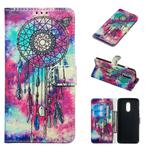 Colored Drawing Marble Pattern Horizontal Flip PU Leather Case with Holder & Card Slots & Wallet For OnePlus 7(Butterfly Wind Chimes)