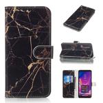 Colored Drawing Marble Pattern Horizontal Flip PU Leather Case with Holder & Card Slots & Wallet For Galaxy A9 (2018)(Black Gold)