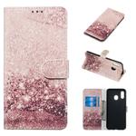 Colored Drawing Marble Pattern Horizontal Flip PU Leather Case with Holder & Card Slots & Wallet For Galaxy A20 / A30(Rose Gold)
