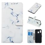 Colored Drawing Marble Pattern Horizontal Flip PU Leather Case with Holder & Card Slots & Wallet For Galaxy A20e(White)