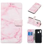 Colored Drawing Marble Pattern Horizontal Flip PU Leather Case with Holder & Card Slots & Wallet For Galaxy A20e(Pink)