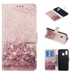 Colored Drawing Marble Pattern Horizontal Flip PU Leather Case with Holder & Card Slots & Wallet For Galaxy A40(Rose Gold)