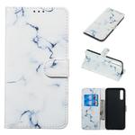 Colored Drawing Marble Pattern Horizontal Flip PU Leather Case with Holder & Card Slots & Wallet For Galaxy A50(White)