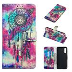 Colored Drawing Marble Pattern Horizontal Flip PU Leather Case with Holder & Card Slots & Wallet For Galaxy A50(Butterfly Wind Chimes)