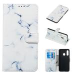 Colored Drawing Marble Pattern Horizontal Flip PU Leather Case with Holder & Card Slots & Wallet For Galaxy A60 / M40(White)