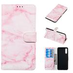 Colored Drawing Marble Pattern Horizontal Flip PU Leather Case with Holder & Card Slots & Wallet For Galaxy A70(Pink)