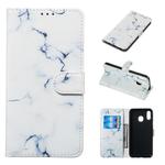 Colored Drawing Marble Pattern Horizontal Flip PU Leather Case with Holder & Card Slots & Wallet For Galaxy M20(White)