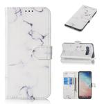 Colored Drawing Marble Pattern Horizontal Flip PU Leather Case with Holder & Card Slots & Wallet For Galaxy S10(White)