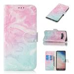 Colored Drawing Marble Pattern Horizontal Flip PU Leather Case with Holder & Card Slots & Wallet For Galaxy S10(Pink Green)