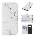 Colored Drawing Marble Pattern Horizontal Flip PU Leather Case with Holder & Card Slots & Wallet For Galaxy S10+(White)