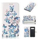 Colored Drawing Marble Pattern Horizontal Flip PU Leather Case with Holder & Card Slots & Wallet For Galaxy S10+(Little Butterflies)
