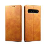 Suteni Calf Texture Horizontal Flip Leather Case with Holder & Card Slots & Wallet for Galaxy S10 5G(Khaki)