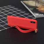 For iPhone XS Max Shockproof Solid Color TPU Case with Wristband(Red)