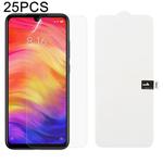 25 PCS Soft Hydrogel Film Full Cover Front Protector with Alcohol Cotton + Scratch Card for Xiaomi Redmi Note 7