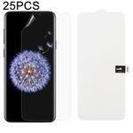 25 PCS Soft Hydrogel Film Full Cover Front Protector with Alcohol Cotton + Scratch Card for Galaxy S9