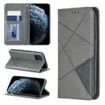 For iPhone 11 Pro Rhombus Texture Horizontal Flip Magnetic Leather Casewith Holder & Card Slots & Wallet (Grey)