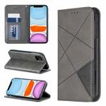 For iPhone 11 Rhombus Texture Horizontal Flip Magnetic Leather Case with Holder & Card Slots & Wallet (Grey)