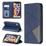 For iPhone XR Rhombus Texture Horizontal Flip Magnetic Leather Case with Holder & Card Slots & Wallet(Blue)