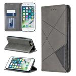 Rhombus Texture Horizontal Flip Magnetic Leather Case with Holder & Card Slots & Wallet For iPhone 8 Plus & 7 Plus(Grey)