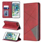 Rhombus Texture Horizontal Flip Magnetic Leather Case with Holder & Card Slots & Wallet For iPhone 8 Plus & 7 Plus(Red)
