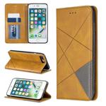 Rhombus Texture Horizontal Flip Magnetic Leather Case with Holder & Card Slots & Wallet For iPhone 8 Plus & 7 Plus(Yellow)