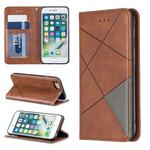 Rhombus Texture Horizontal Flip Magnetic Leather Case with Holder & Card Slots & Wallet For iPhone SE 2020 & 8 & 7(Brown)
