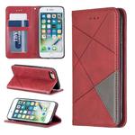 Rhombus Texture Horizontal Flip Magnetic Leather Case with Holder & Card Slots & Wallet For iPhone SE 2020 & 8 & 7(Red)