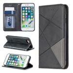 Rhombus Texture Horizontal Flip Magnetic Leather Case with Holder & Card Slots & Wallet For iPhone SE 2020 & 8 & 7(Black)