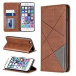 Rhombus Texture Horizontal Flip Magnetic Leather Case with Holder & Card Slots & Wallet For iPhone 6 Plus & 6s Plus(Brown)