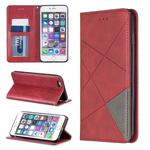 Rhombus Texture Horizontal Flip Magnetic Leather Case with Holder & Card Slots & Wallet For iPhone 6 Plus & 6s Plus(Red)