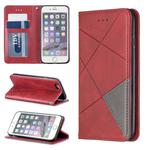Rhombus Texture Horizontal Flip Magnetic Leather Case with Holder & Card Slots & Wallet For iPhone 6 & 6s(Red)