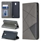 Rhombus Texture Horizontal Flip Magnetic Leather Case with Holder & Card Slots & Wallet For Nokia 1 Plus(Grey)