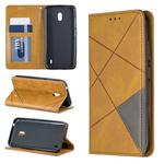 Rhombus Texture Horizontal Flip Magnetic Leather Case with Holder & Card Slots & Wallet For Nokia 2.2(Yellow)