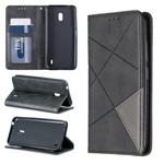 Rhombus Texture Horizontal Flip Magnetic Leather Case with Holder & Card Slots & Wallet For Nokia 2.2(Black)