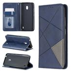 Rhombus Texture Horizontal Flip Magnetic Leather Case with Holder & Card Slots & Wallet For Nokia 2.2(Blue)