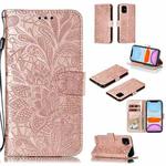 Lace Flower Horizontal Flip Leather Case with Holder & Card Slots & Wallet for iPhone 11(Rose Gold)