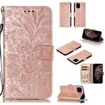 Lace Flower Horizontal Flip Leather Case with Holder & Card Slots & Wallet for iPhone 11 Pro Max(Rose Gold)