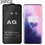 25 PCS AG Matte Frosted Full Cover Tempered Glass Film For OnePlus 6T