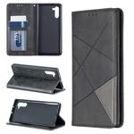 Rhombus Texture Horizontal Flip Magnetic Leather Case with Holder & Card Slots & Wallet For Galaxy Note10(Black)