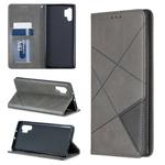 Rhombus Texture Horizontal Flip Magnetic Leather Case with Holder & Card Slots & Wallet For Galaxy Note10+(Grey)