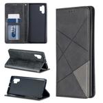 Rhombus Texture Horizontal Flip Magnetic Leather Case with Holder & Card Slots & Wallet For Galaxy Note10+(Black)