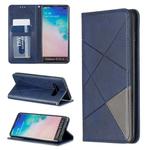 Rhombus Texture Horizontal Flip Magnetic Leather Case with Holder & Card Slots & Wallet For Galaxy S10+(Blue)